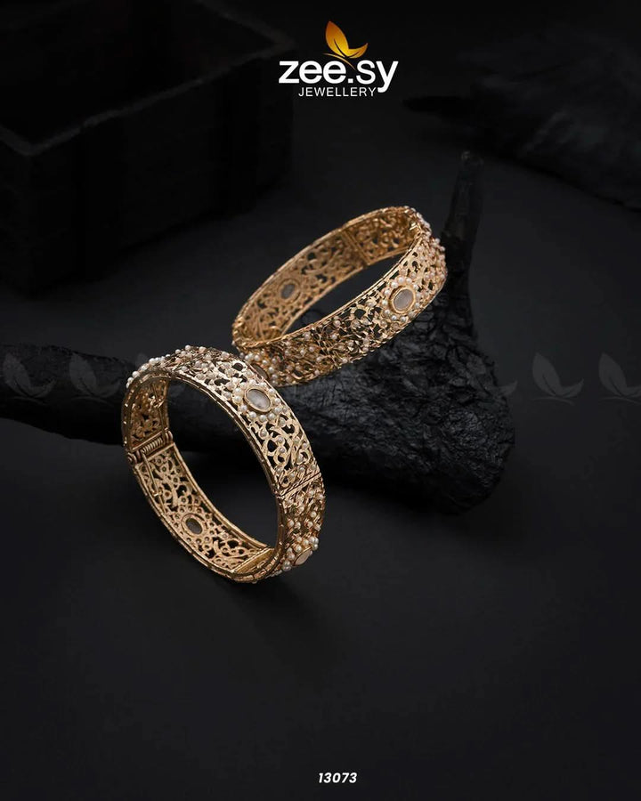 Hyderabadi kara Bangles Golden champagne Bangles - Zeesy Jewellery Pakistan | Premium Artificial & Imitation Jewellery