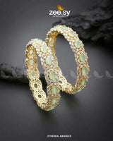 Ethereal Bangles Mint Green Bangles - Zeesy Jewellery Pakistan | Premium Artificial & Imitation Jewellery