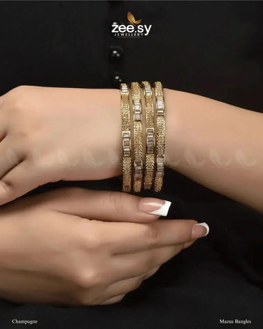 Mazus Bangles Champagne Bangles - Zeesy Jewellery Pakistan | Premium Artificial & Imitation Jewellery