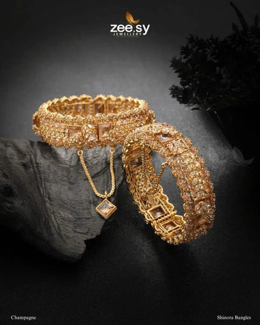 Shinora Bangles Champagne Bangles - Zeesy Jewellery Pakistan | Premium Artificial & Imitation Jewellery