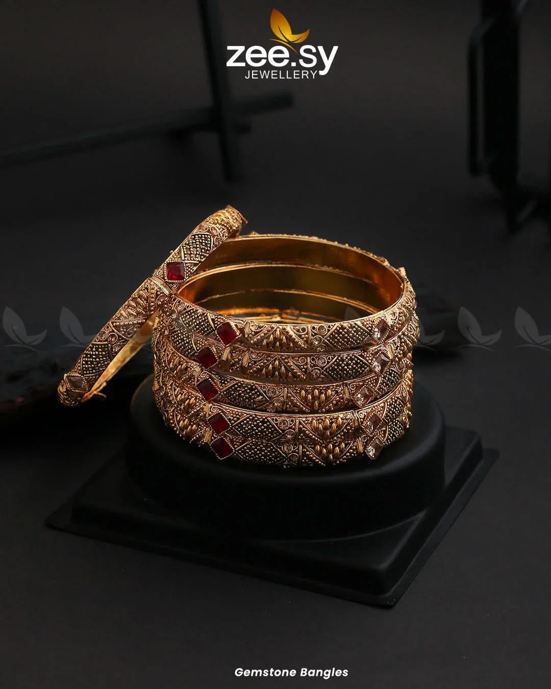 Gemstone Bangles Red Bangles - Zeesy Jewellery Pakistan | Premium Artificial & Imitation Jewellery