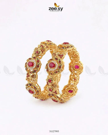 Exquisite Noori Glitz Bangles Red BANGLES - Zeesy Jewellery Pakistan | Premium Artificial & Imitation Jewellery