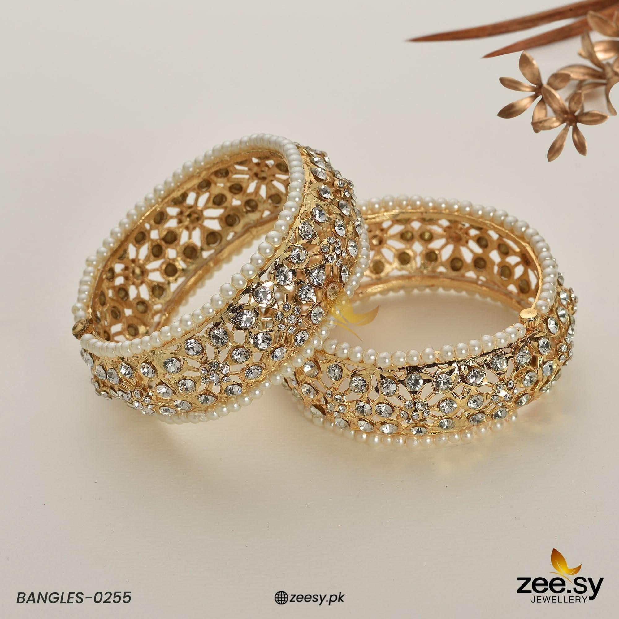 BANGLES-0255 White Bangles - Zeesy Jewellery Pakistan | Premium Artificial & Imitation Jewellery