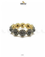 Regal Two-Tone Floral Cluster Bangle Bangles - Zeesy Jewellery Pakistan | Premium Artificial & Imitation Jewellery