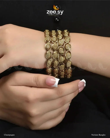 Nerium Bangles Champagne BANGLES - Zeesy Jewellery Pakistan | Premium Artificial & Imitation Jewellery