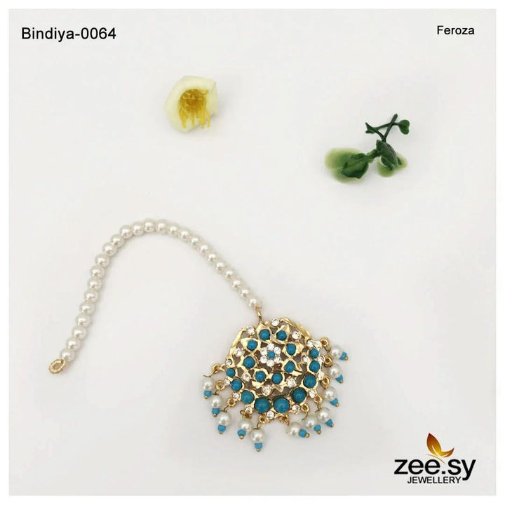 Shaahi Gulnaar Pearl Bindiya Feroza bindiya - Zeesy Jewellery Pakistan | Premium Artificial & Imitation Jewellery