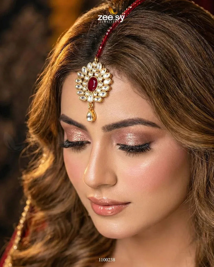 Floral Kundan Teardrop Bindiya bindiya - Zeesy Jewellery Pakistan | Premium Artificial & Imitation Jewellery