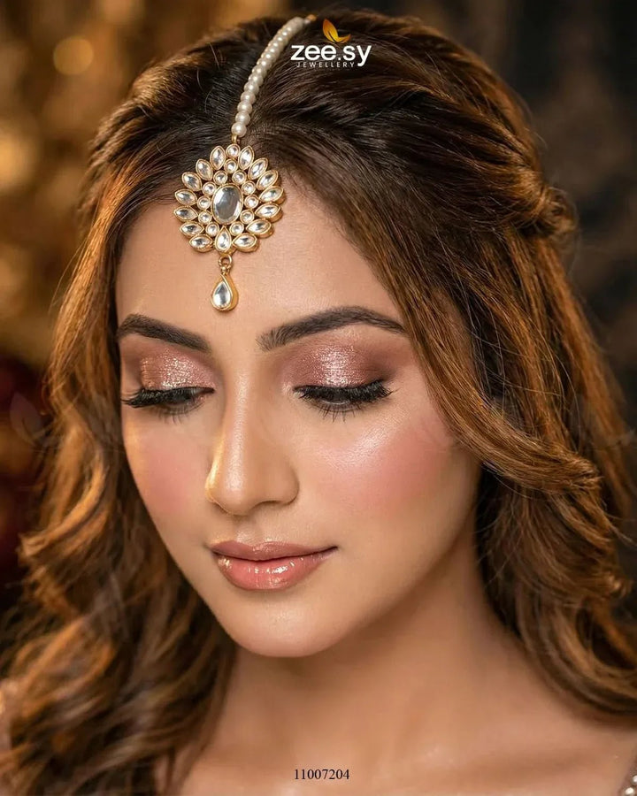 Floral Kundan Teardrop Bindiya bindiya - Zeesy Jewellery Pakistan | Premium Artificial & Imitation Jewellery