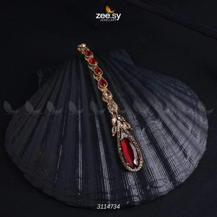 Poppy Bindiya Red bindiya - Zeesy Jewellery Pakistan | Premium Artificial & Imitation Jewellery