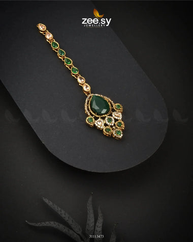 Saphira Bindiya Golden Green bindiya - Zeesy Jewellery Pakistan | Premium Artificial & Imitation Jewellery