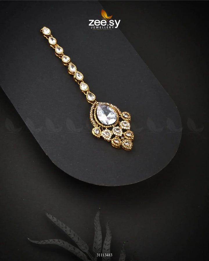Saphira Bindiya Golden white bindiya - Zeesy Jewellery Pakistan | Premium Artificial & Imitation Jewellery