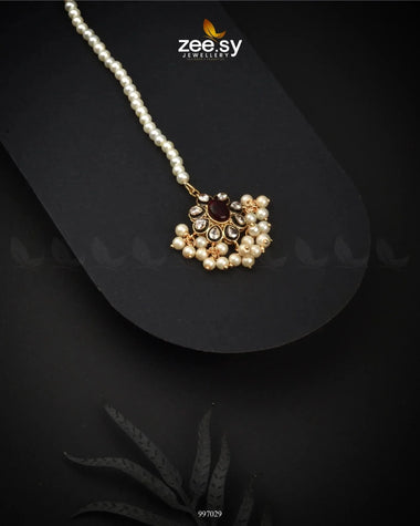 Scarlet Petal Bindiya Charm Mahroon bindiya - Zeesy Jewellery Pakistan | Premium Artificial & Imitation Jewellery