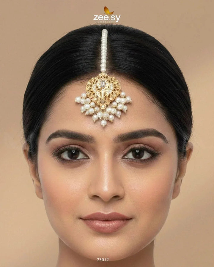 Regal Pearl Drop Traditional Bindiya bindiya - Zeesy Jewellery Pakistan | Premium Artificial & Imitation Jewellery