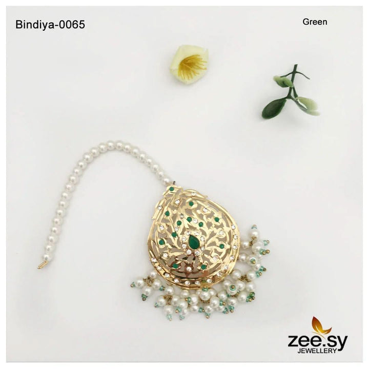 Bindiya-0065 Green bindiya - Zeesy Jewellery Pakistan | Premium Artificial & Imitation Jewellery