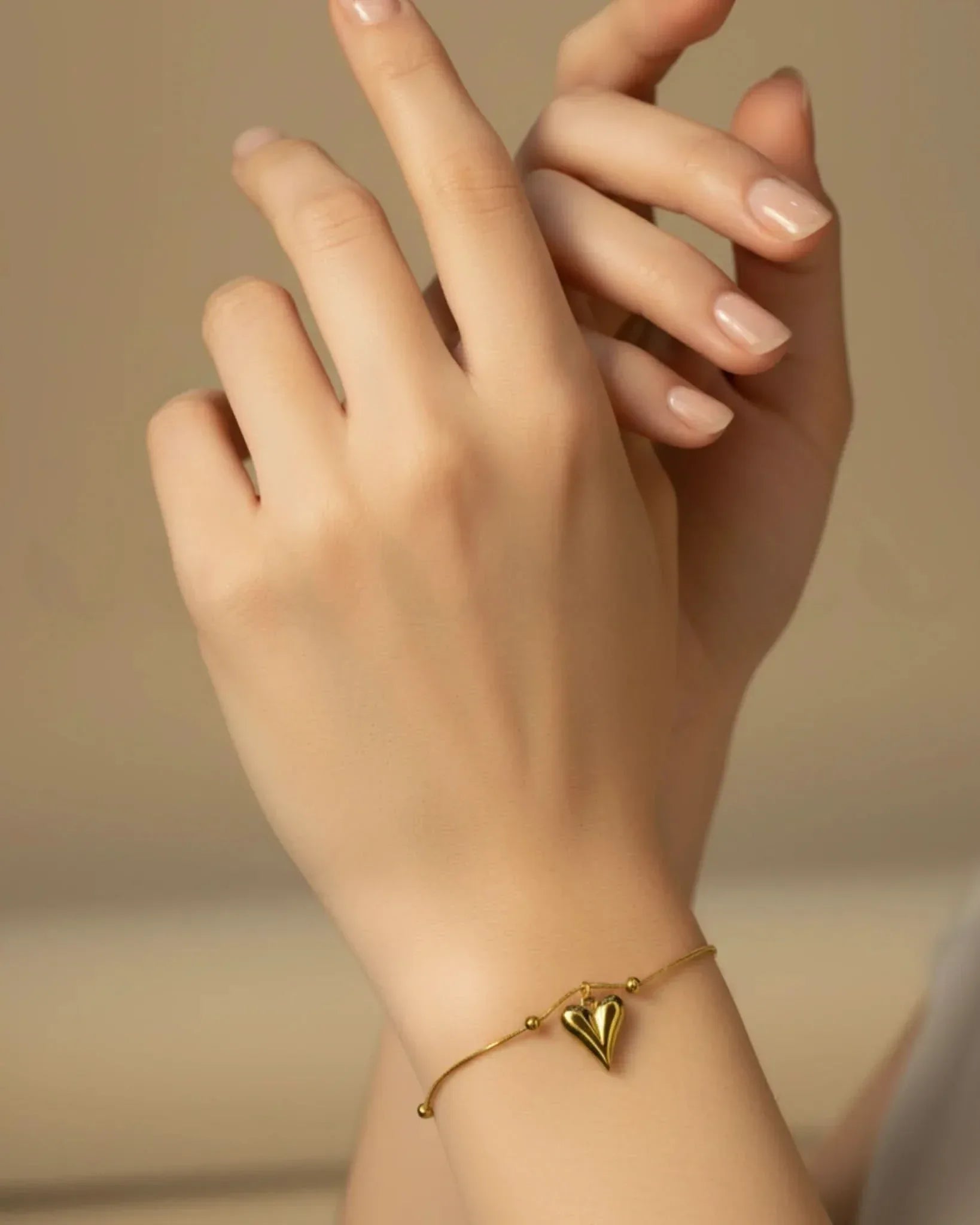 Chic Gold Puffed Heart Bracelet Bracelet - Zeesy Jewellery Pakistan | Premium Artificial & Imitation Jewellery