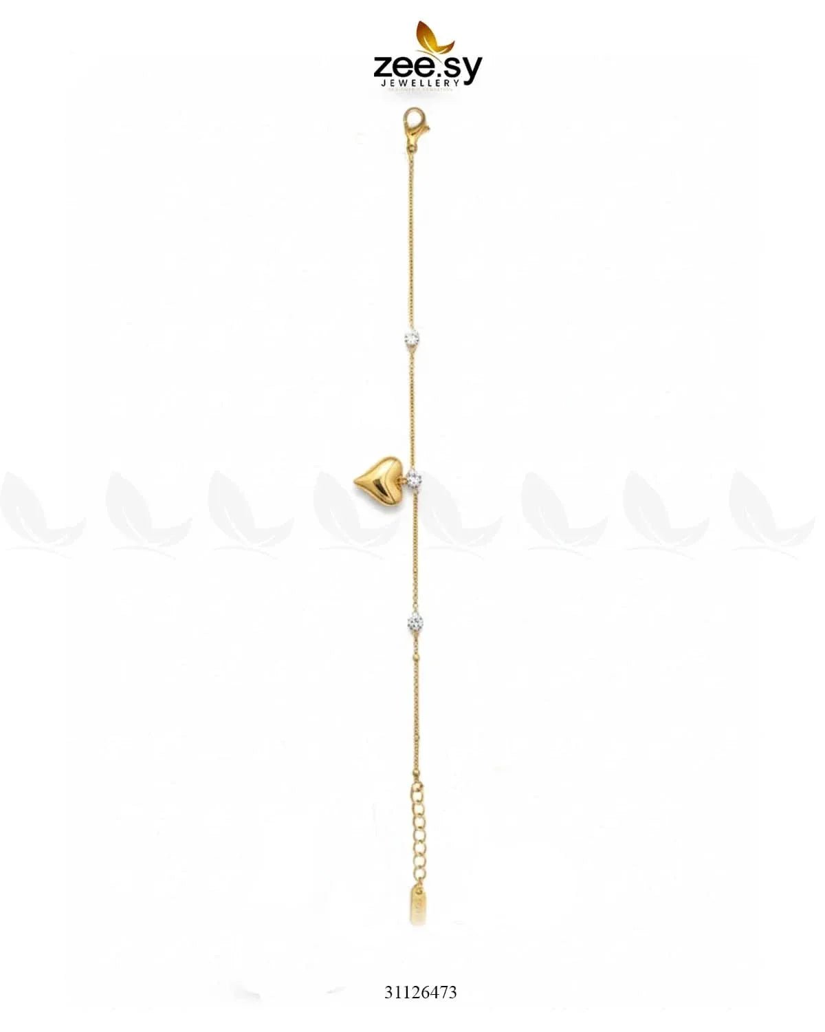 Chic Gold Tone Heart Bracelet Bracelet - Zeesy Jewellery Pakistan | Premium Artificial & Imitation Jewellery