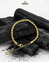 Classic Gold Twisted Rope Bracelet Bracelet - Zeesy Jewellery Pakistan | Premium Artificial & Imitation Jewellery
