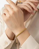 Classic Gold Twisted Rope Bracelet Bracelet - Zeesy Jewellery Pakistan | Premium Artificial & Imitation Jewellery