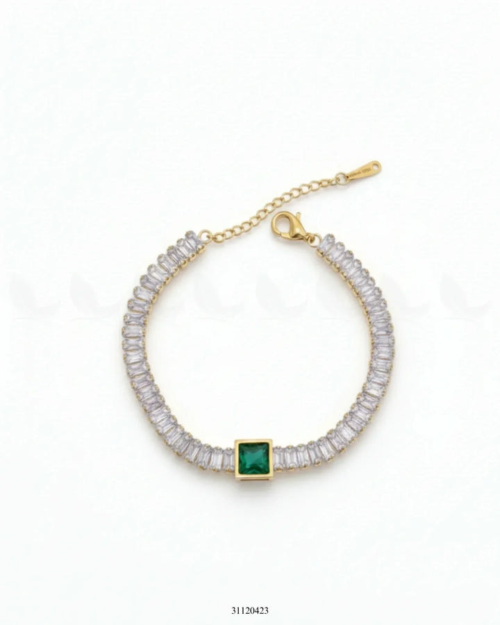 Delicate Solitaire Baguette Bracelet Bracelet - Zeesy Jewellery Pakistan | Premium Artificial & Imitation Jewellery