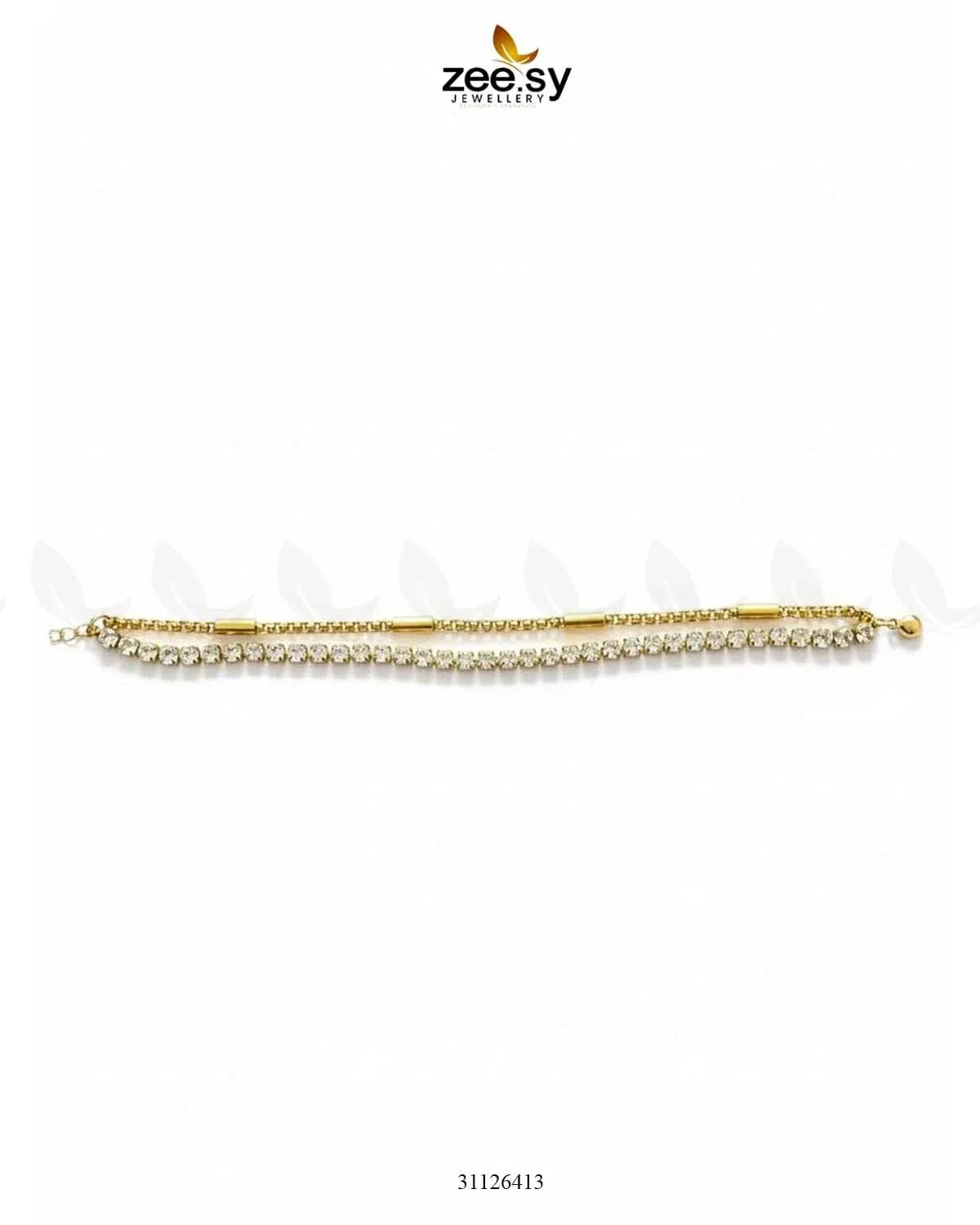 Double Charm Crystal Bracelet Bracelet - Zeesy Jewellery Pakistan | Premium Artificial & Imitation Jewellery
