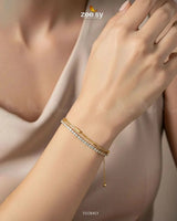 Double Charm Crystal Bracelet Bracelet - Zeesy Jewellery Pakistan | Premium Artificial & Imitation Jewellery