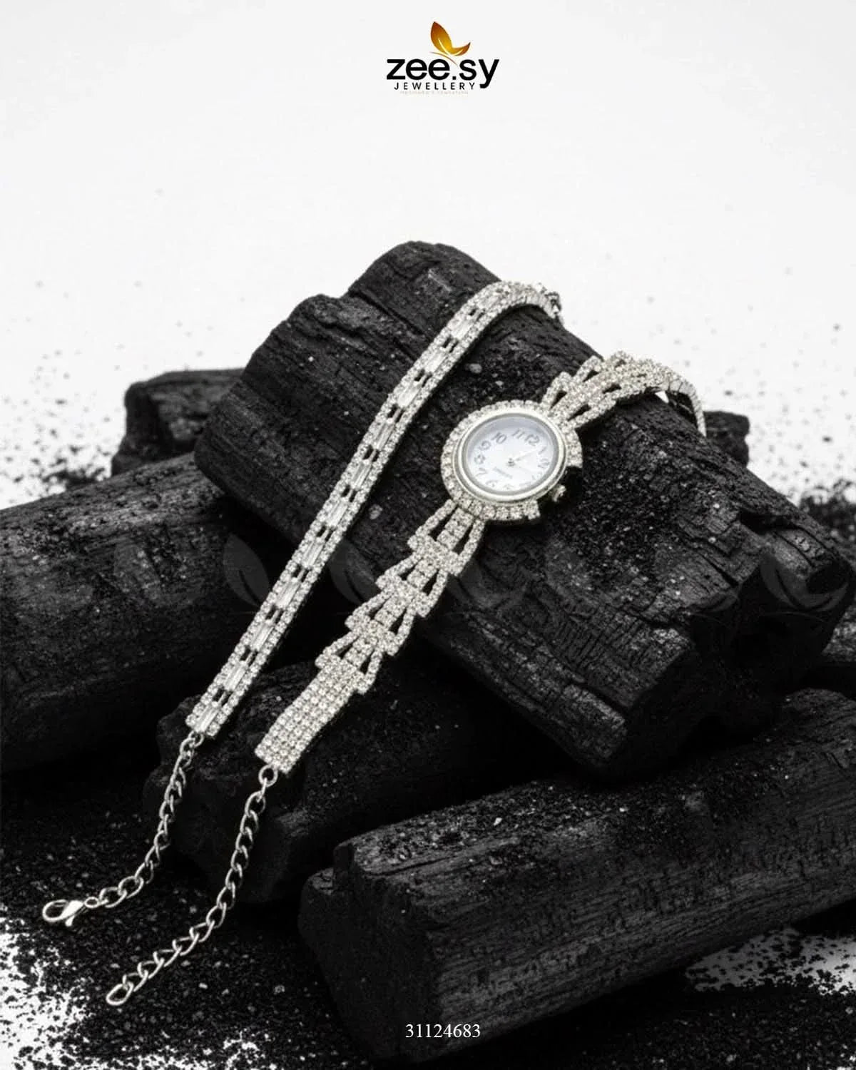 Elegant Cluster Bracelet Watch Bracelet - Zeesy Jewellery Pakistan | Premium Artificial & Imitation Jewellery