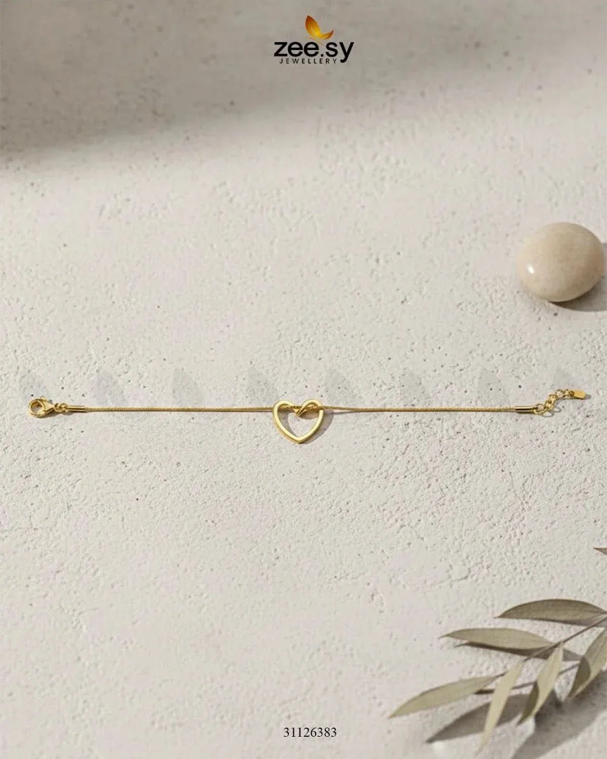 Hallow Curved Heart Bracelet Bracelet - Zeesy Jewellery Pakistan | Premium Artificial & Imitation Jewellery