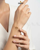 Hallow Curved Heart Bracelet Bracelet - Zeesy Jewellery Pakistan | Premium Artificial & Imitation Jewellery