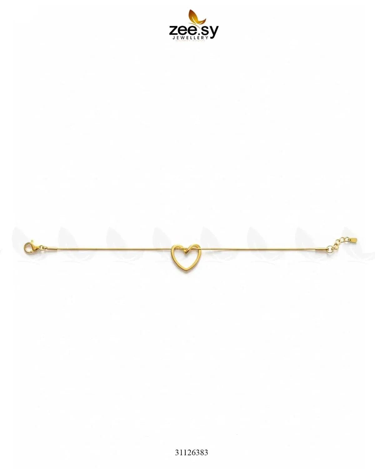 Hallow Curved Heart Bracelet Bracelet - Zeesy Jewellery Pakistan | Premium Artificial & Imitation Jewellery