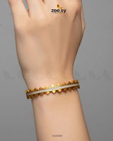 Lariat Gold Toned Geometric Bracelet Bracelet - Zeesy Jewellery Pakistan | Premium Artificial & Imitation Jewellery