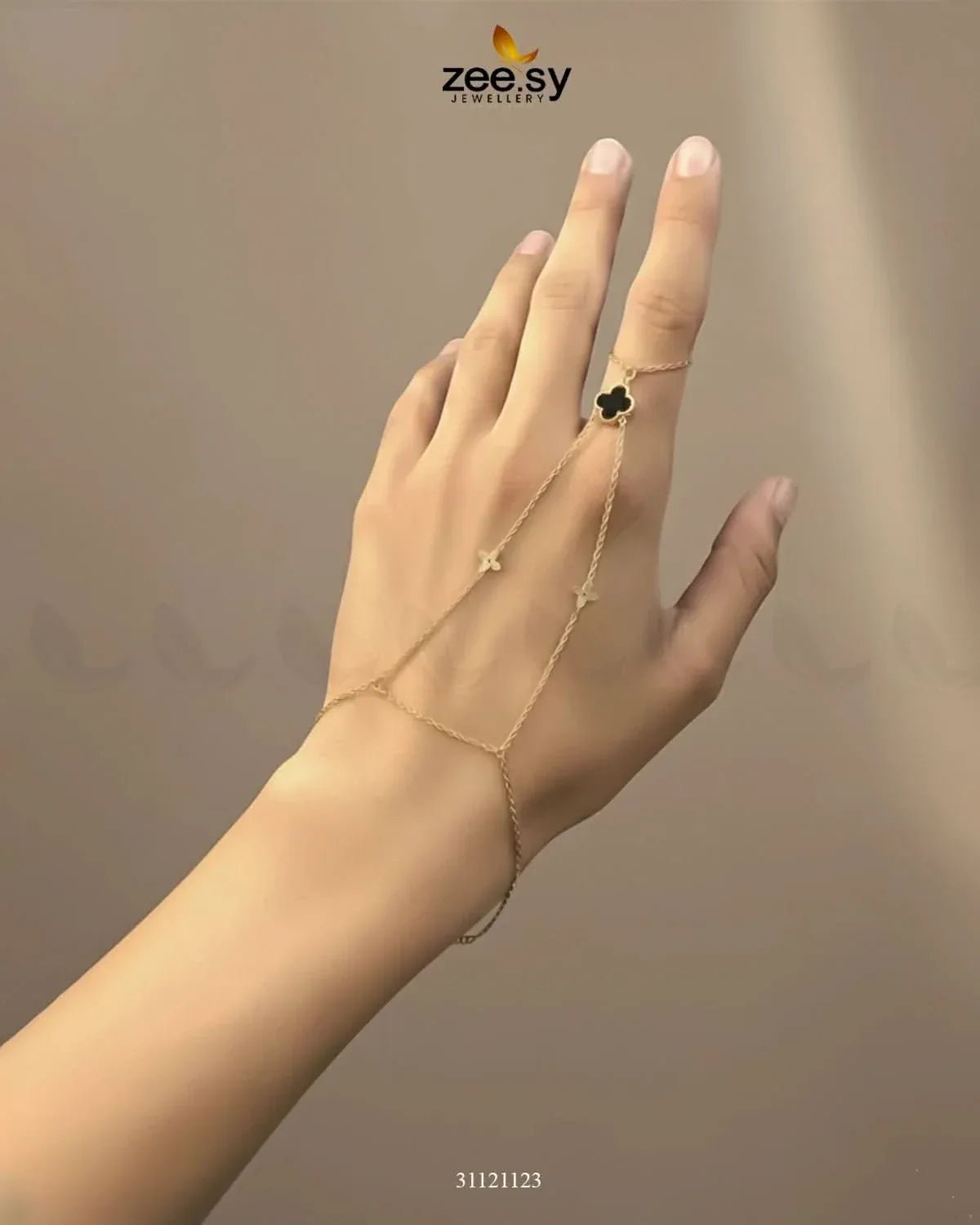 Signature Clover Drop Hand Bracelet Bracelet - Zeesy Jewellery Pakistan | Premium Artificial & Imitation Jewellery