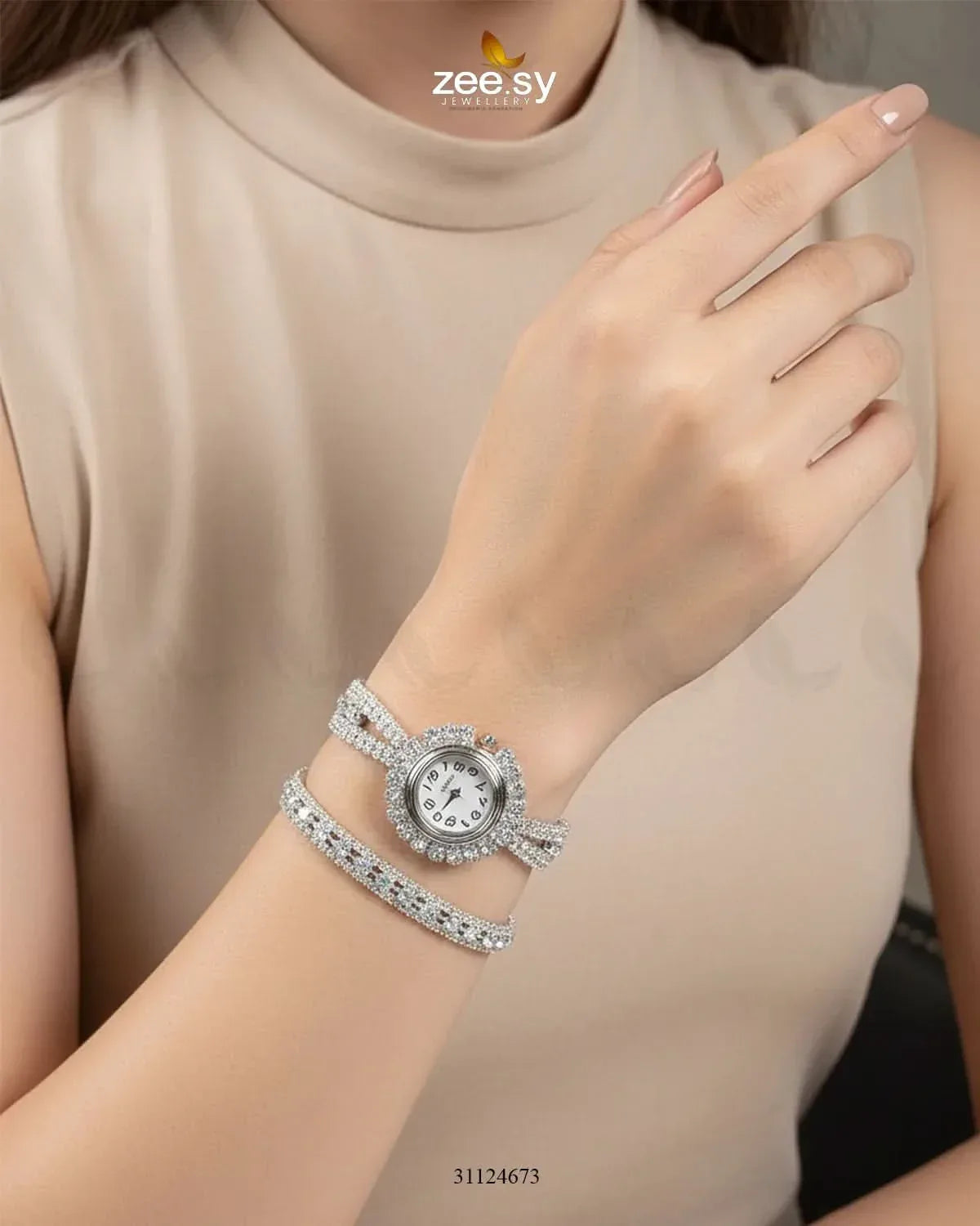Spark Crystal Watch Bracelet Bracelet - Zeesy Jewellery Pakistan | Premium Artificial & Imitation Jewellery