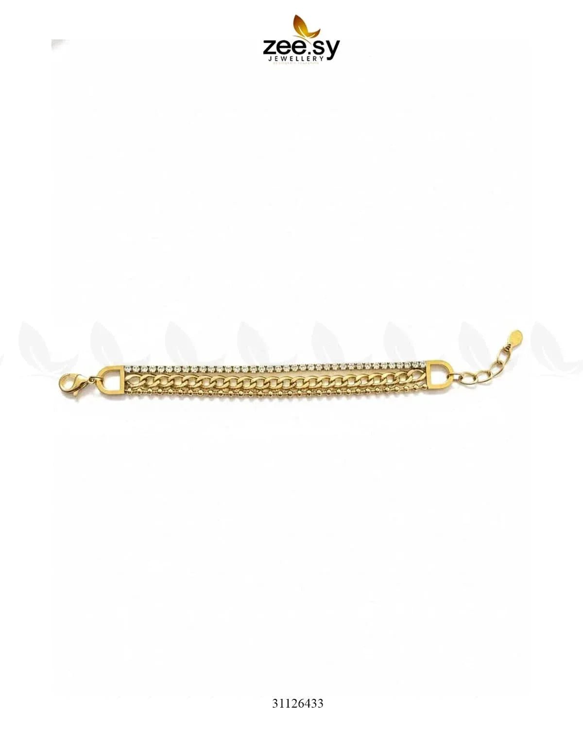 Triple Row Crystal Bracelet Bracelet - Zeesy Jewellery Pakistan | Premium Artificial & Imitation Jewellery
