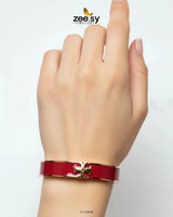 Luxe Bracelet Golden Red Bracelet - Zeesy Jewellery Pakistan | Premium Artificial & Imitation Jewellery