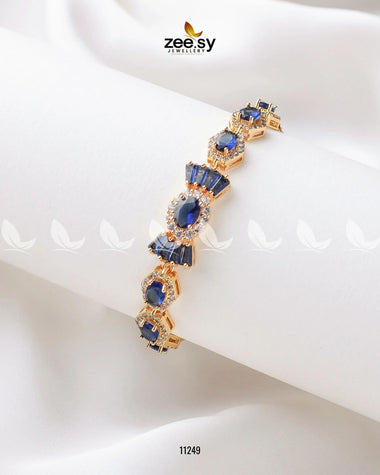 Mogra Bracelets Golden Blue Bracelet - Zeesy Jewellery Pakistan | Premium Artificial & Imitation Jewellery