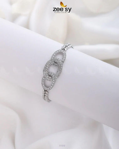 Three Linked Circles Bracelet Silver Bracelet - Zeesy Jewellery Pakistan | Premium Artificial & Imitation Jewellery