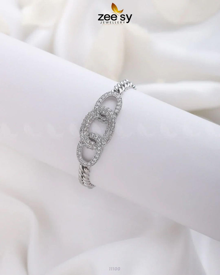 Three Linked Circles Bracelet Silver Bracelet - Zeesy Jewellery Pakistan | Premium Artificial & Imitation Jewellery