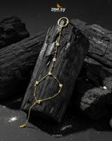 Bella Heart Ring Bracelet Golden White Bracelet - Zeesy Jewellery Pakistan | Premium Artificial & Imitation Jewellery