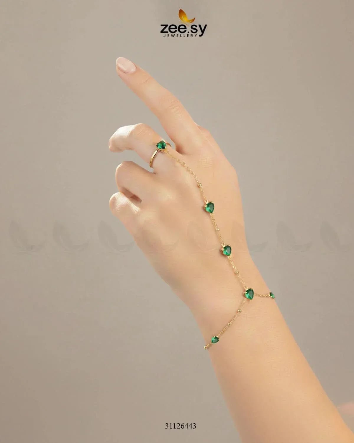 Bella Heart Ring Bracelet Bracelet - Zeesy Jewellery Pakistan | Premium Artificial & Imitation Jewellery