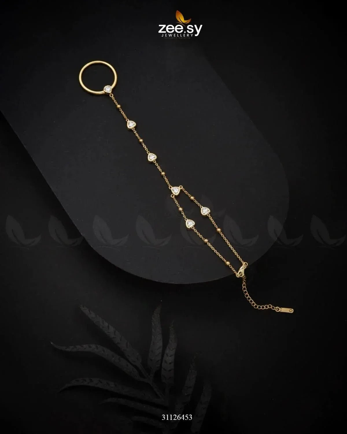 Bella Heart Ring Bracelet Bracelet - Zeesy Jewellery Pakistan | Premium Artificial & Imitation Jewellery