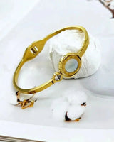 Drift Iridescent Roman Bracelet Golden White Bracelet - Zeesy Jewellery Pakistan | Premium Artificial & Imitation Jewellery