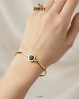 Drift Iridescent Roman Bracelet Golden Black Bracelet - Zeesy Jewellery Pakistan | Premium Artificial & Imitation Jewellery