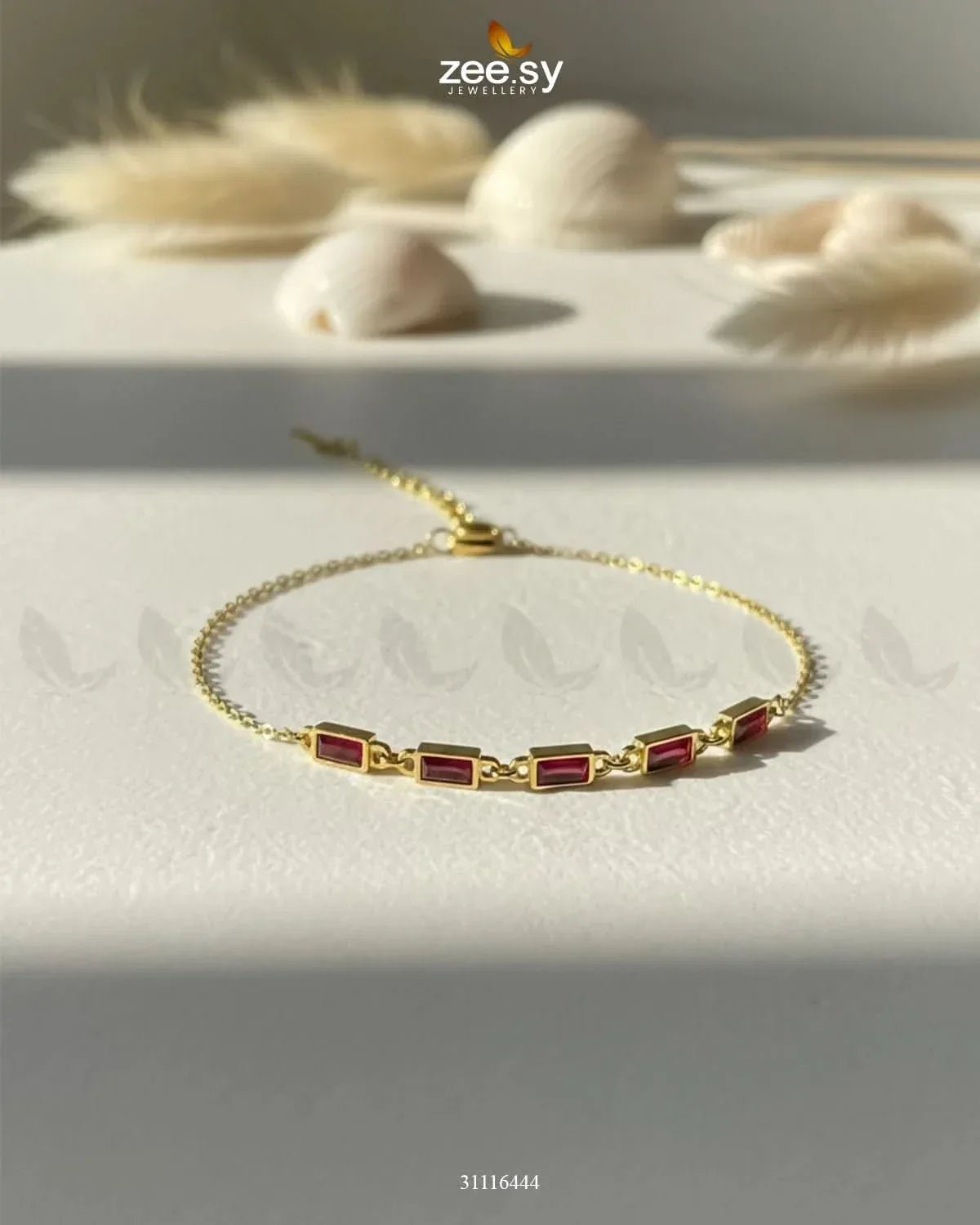 Crescent Bracelet Red Bracelet - Zeesy Jewellery Pakistan | Premium Artificial & Imitation Jewellery