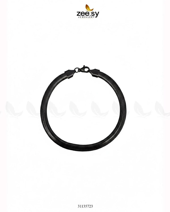 Classic Medium Herringbone Bracelet for Men Black Bracelet - Zeesy Jewellery Pakistan | Premium Artificial & Imitation Jewellery