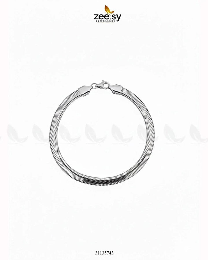 Classic Medium Herringbone Bracelet for Men Silver Bracelet - Zeesy Jewellery Pakistan | Premium Artificial & Imitation Jewellery