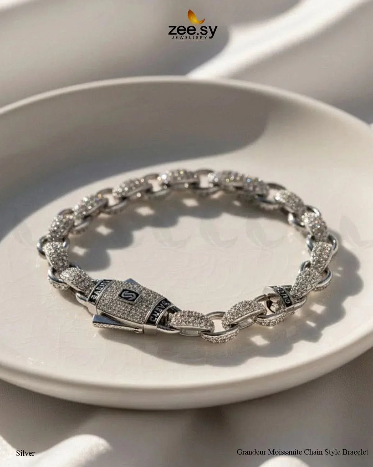 Grandeur Moissanite Charm Style Bracelet Bracelet - Zeesy Jewellery Pakistan | Premium Artificial & Imitation Jewellery