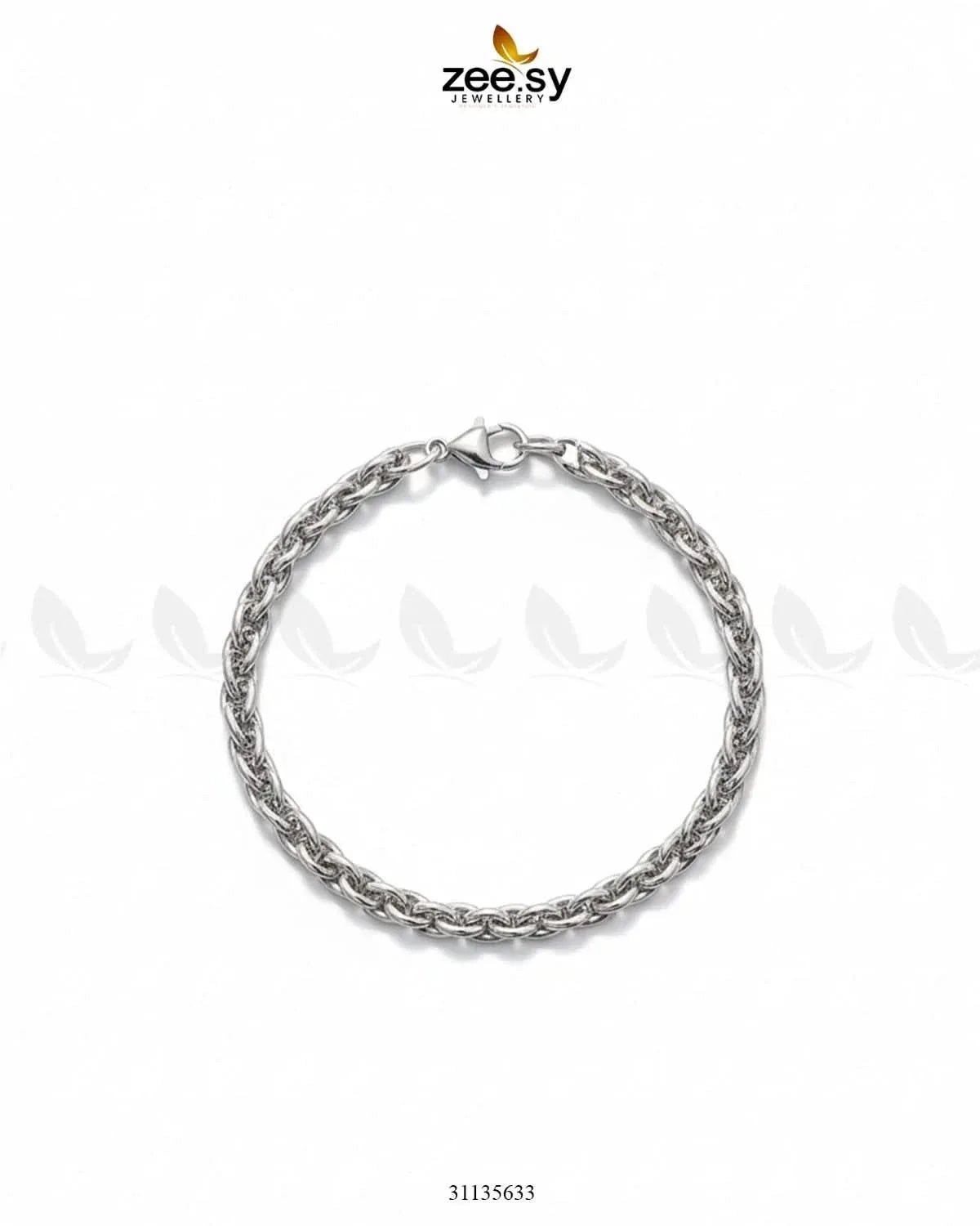 Midnight Bold Braided Bracelet for Men Silver Bracelet - Zeesy Jewellery Pakistan | Premium Artificial & Imitation Jewellery