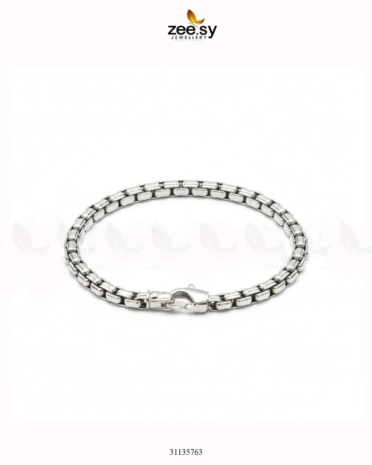 Mono Round Medium Box Bracelet for Men Silver Bracelet - Zeesy Jewellery Pakistan | Premium Artificial & Imitation Jewellery