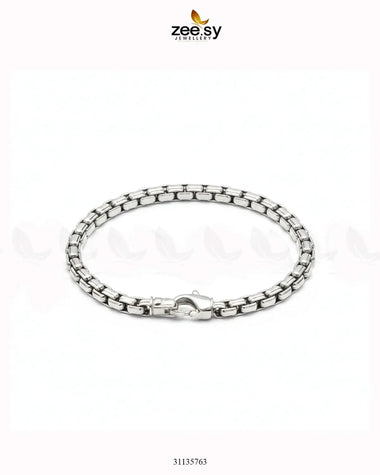 Mono Round Medium Box Bracelet for Men Silver Bracelet - Zeesy Jewellery Pakistan | Premium Artificial & Imitation Jewellery