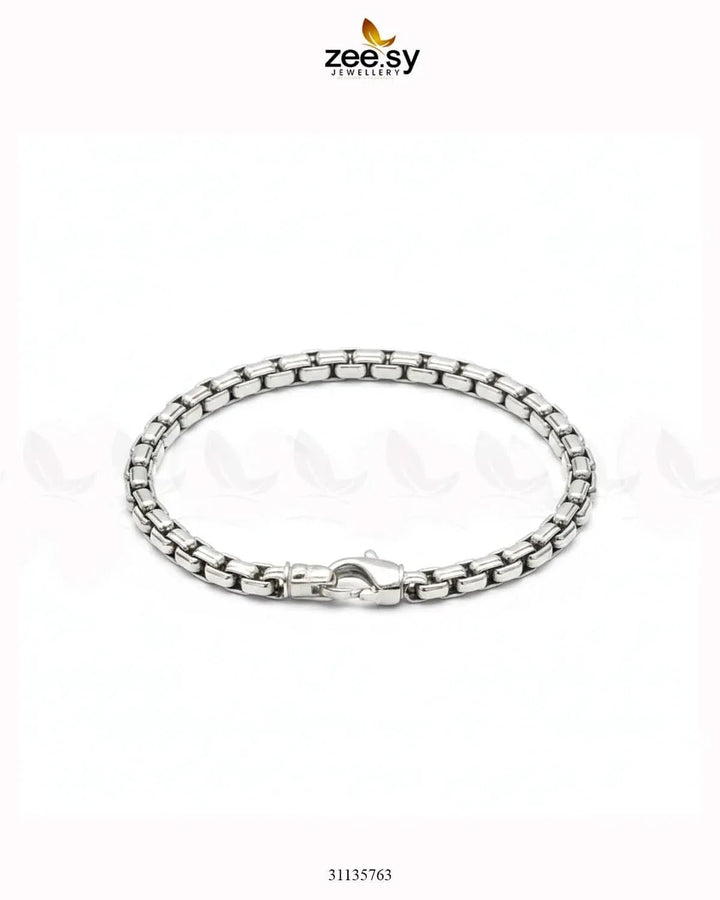 Mono Round Medium Box Bracelet for Men Silver Bracelet - Zeesy Jewellery Pakistan | Premium Artificial & Imitation Jewellery